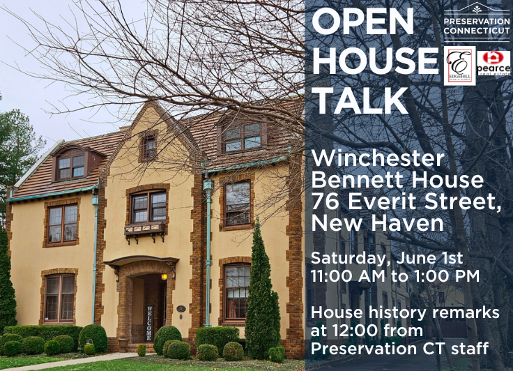 Open House Talk is back on June 1st! Winchester Bennett house, 76 Everit Street, New Haven